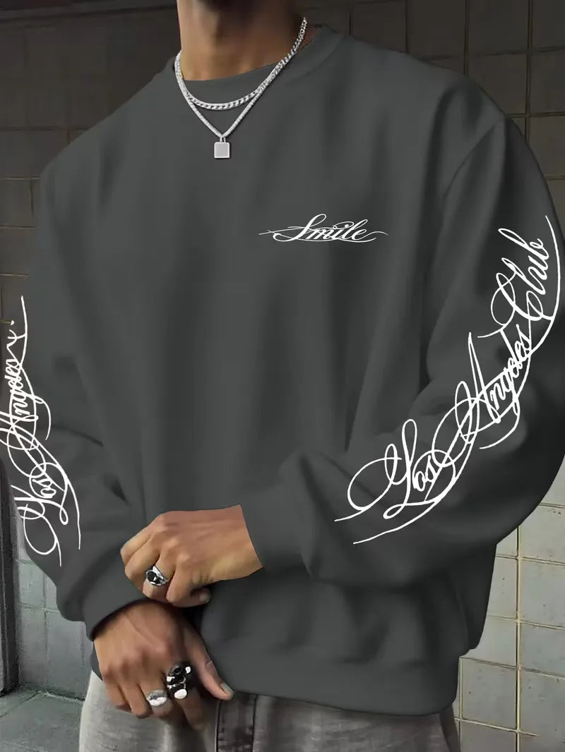 Sweatshirt with White Script Lettering