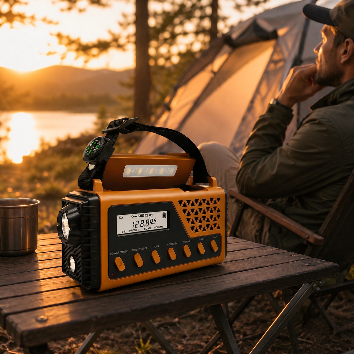 Emergency Radio - Hand Crank & Solar Powered - Powerful 8,000mAh Power Bank
