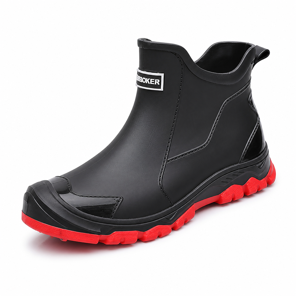Waterproof Ankle Rain Boots with Treaded Sole