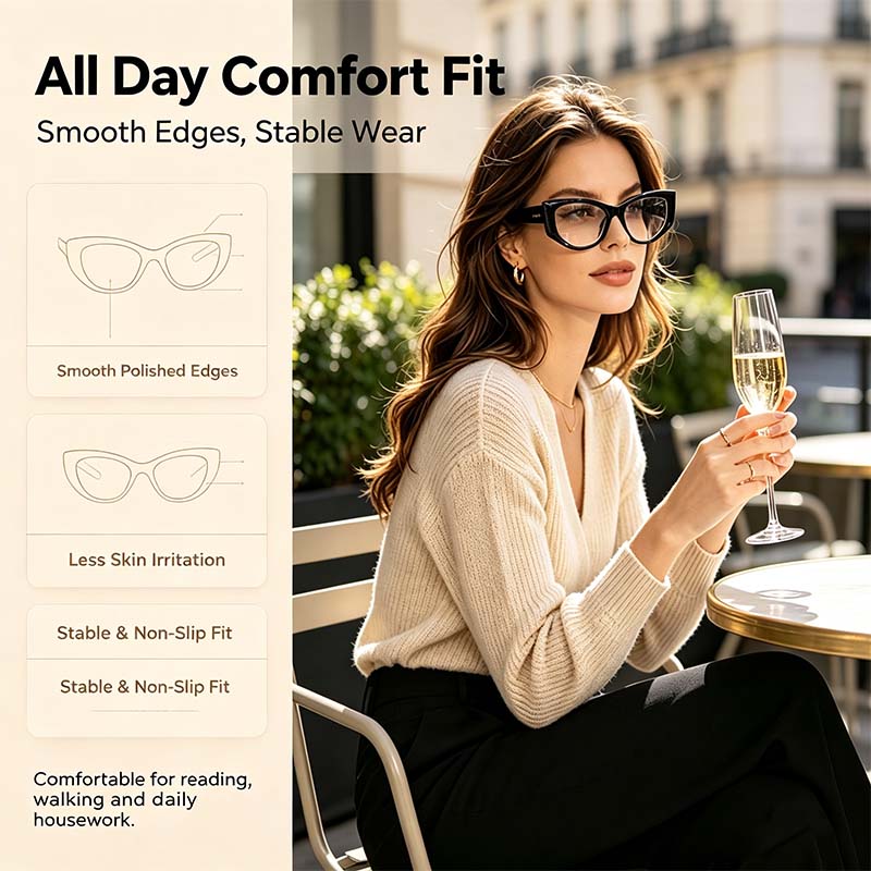 Women's Reading Glasses Anti-Blue Light Full Frame Square