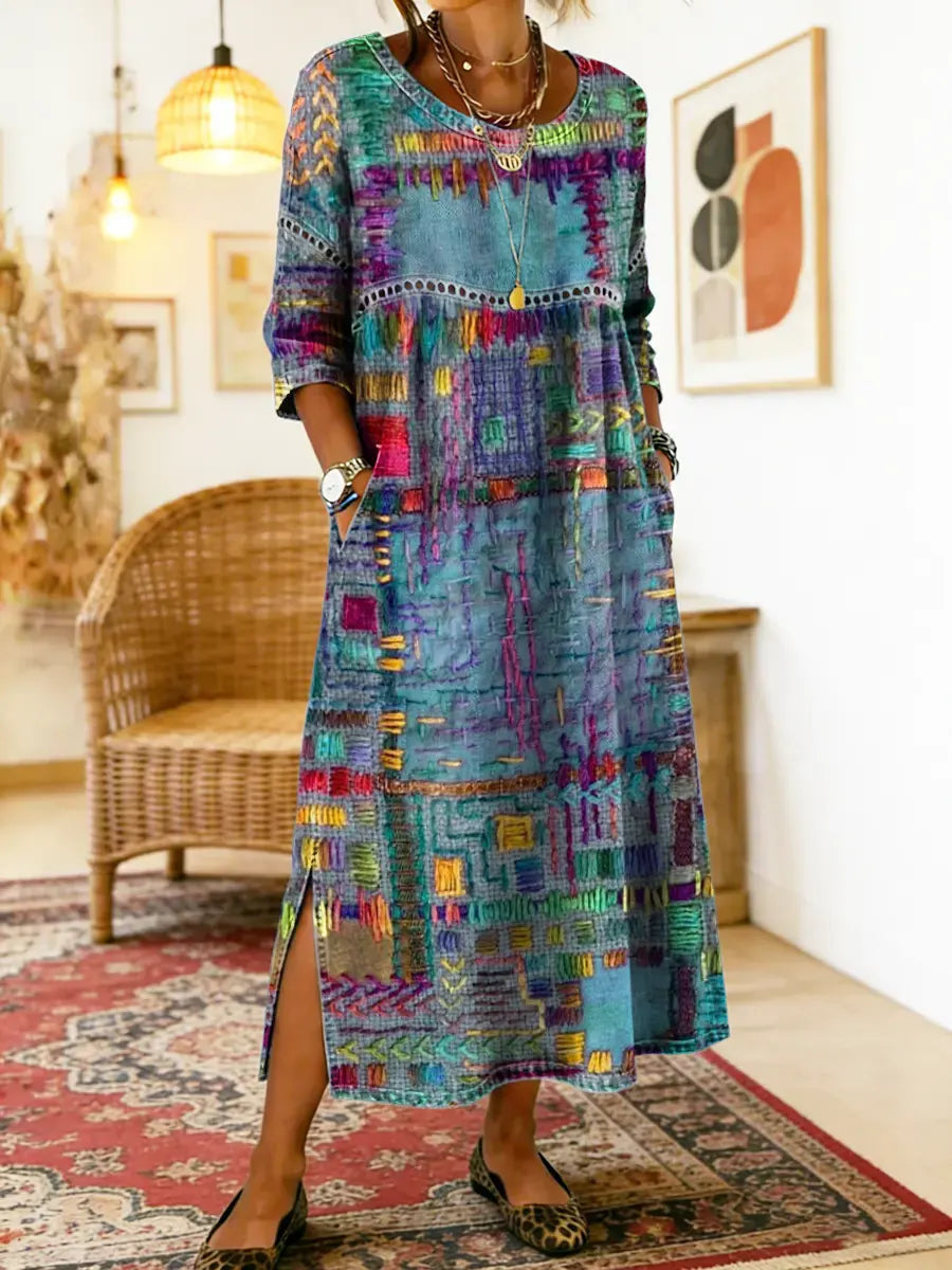 Manuela Dress with Ethnic Patchwork