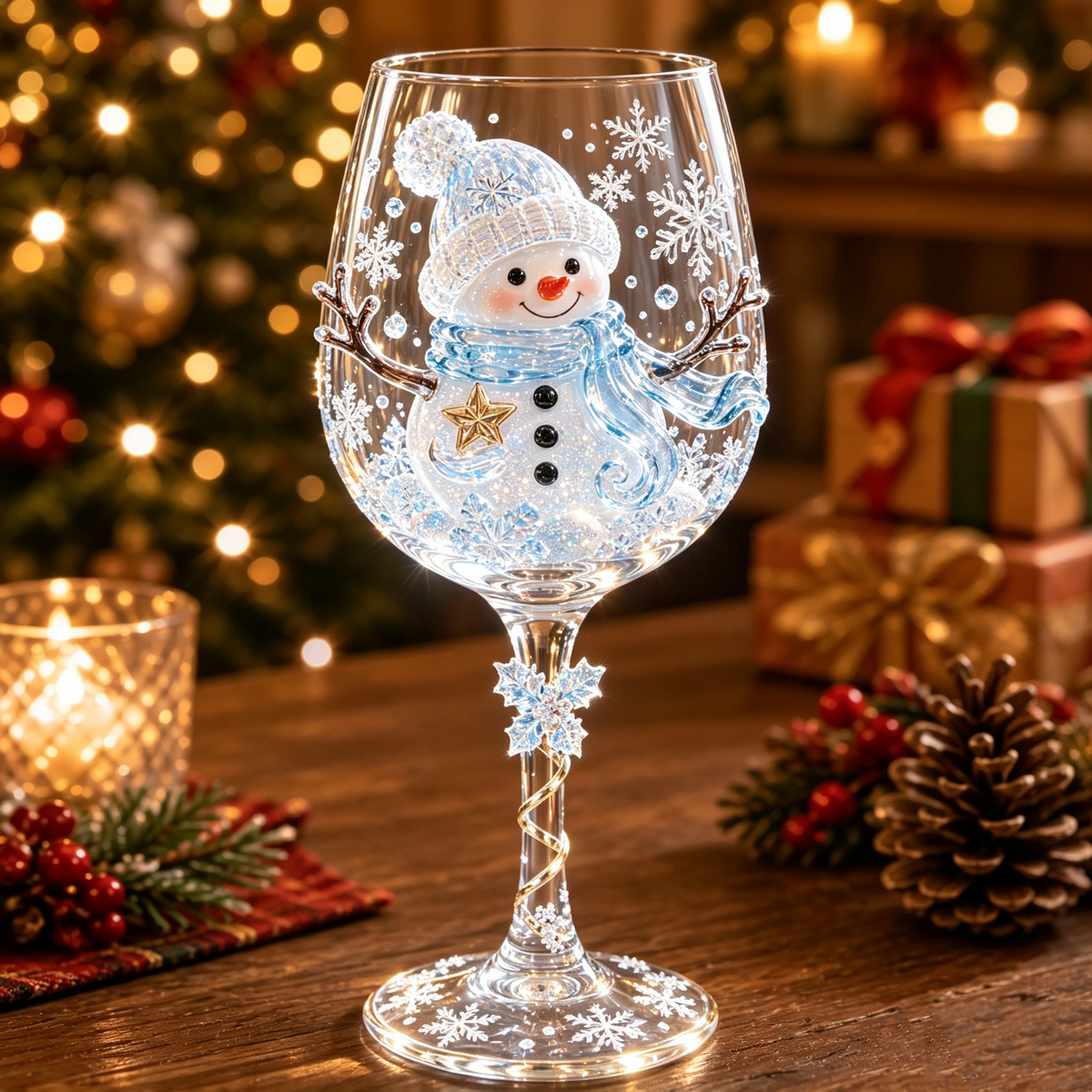 3D Christmas Wine Glasses β Festive Sipping with Yuletide Charm
