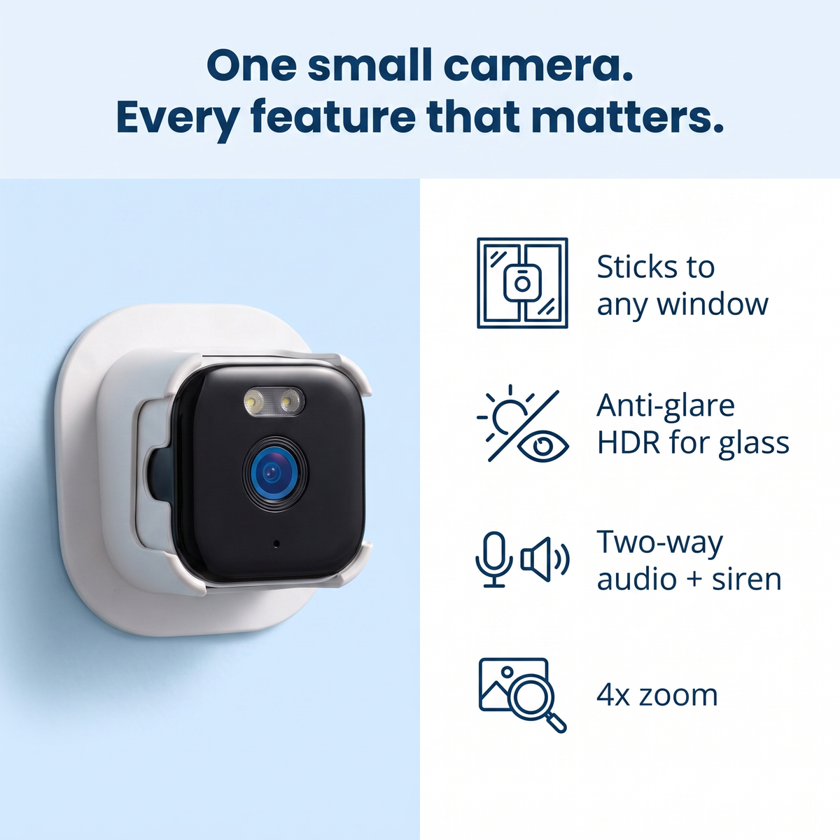 Indoor Window Security Camera — See Your Doorstep, No Subscription, No Drilling