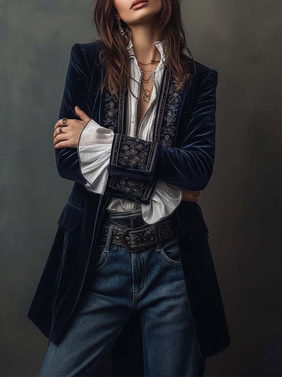 Anastasia Embroidered Longline Jacket