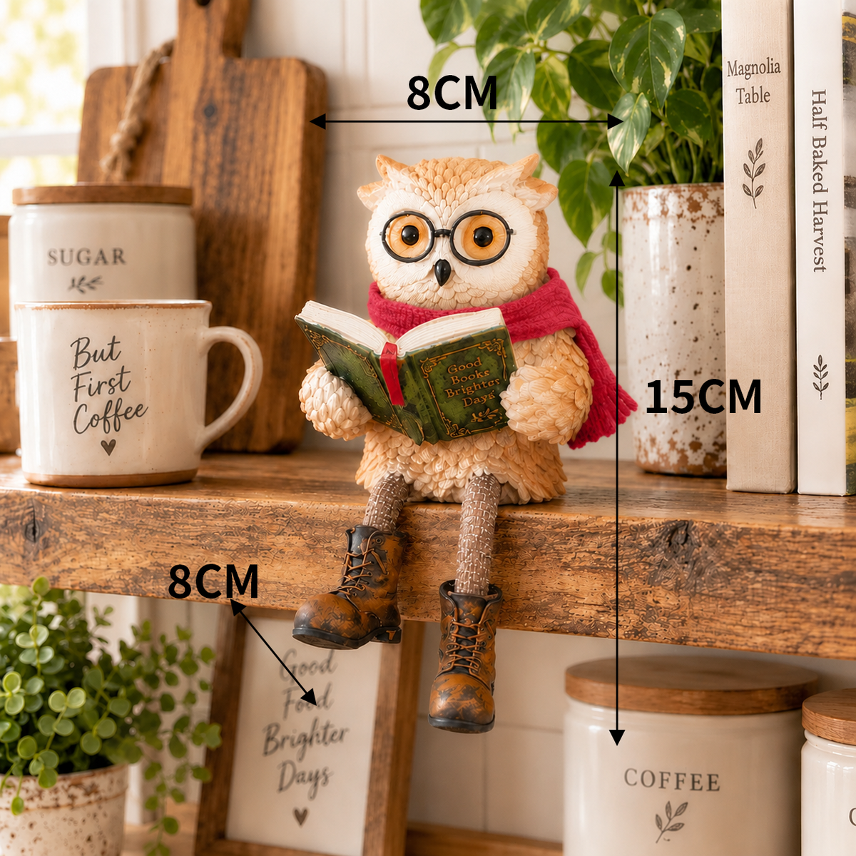Cute Ornamental Figure of a Reading Owl