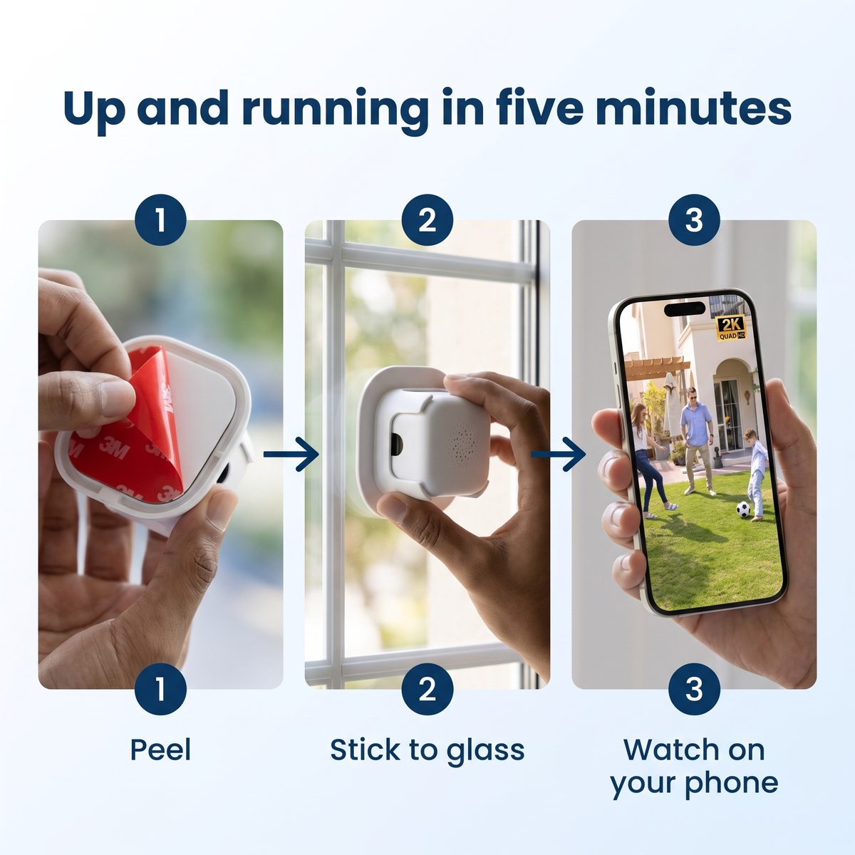 Indoor Window Security Camera — See Your Doorstep, No Subscription, No Drilling