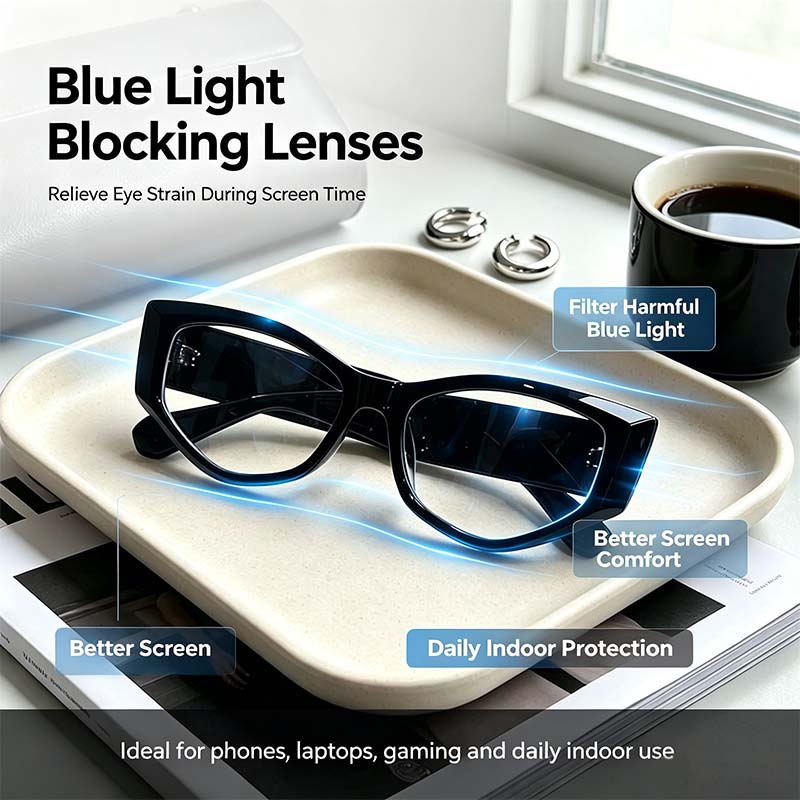 Women's Reading Glasses Anti-Blue Light Full Frame Square