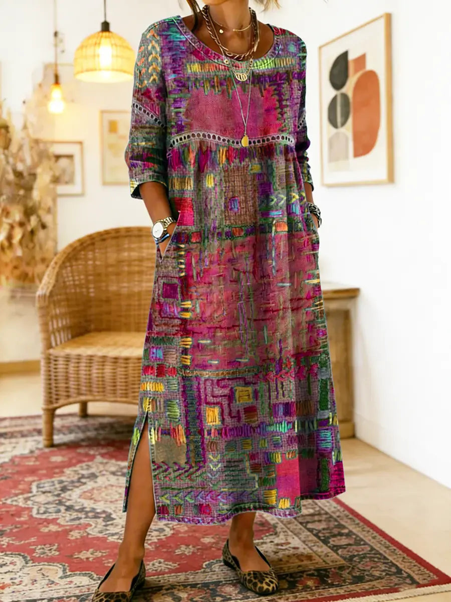 Manuela Dress with Ethnic Patchwork