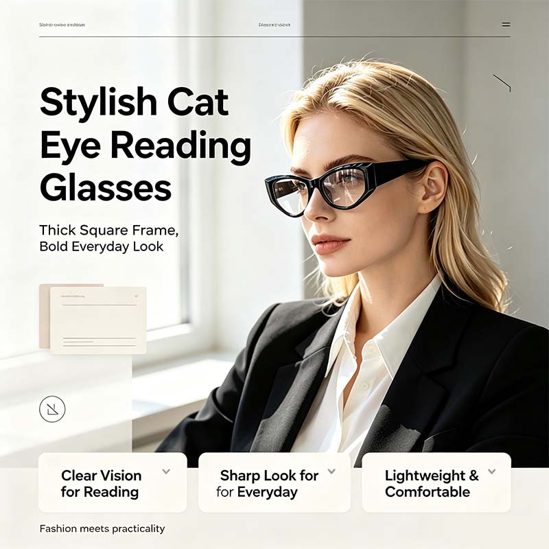 Women's Reading Glasses Anti-Blue Light Full Frame Square