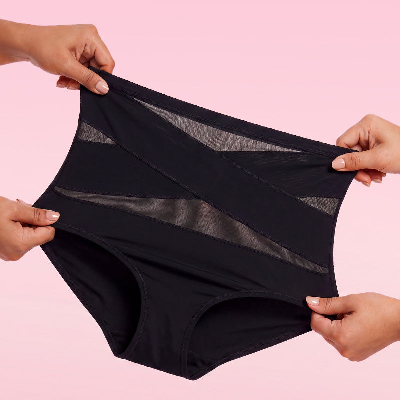 Plus Size High-Waisted Tummy Control Crossover Panties