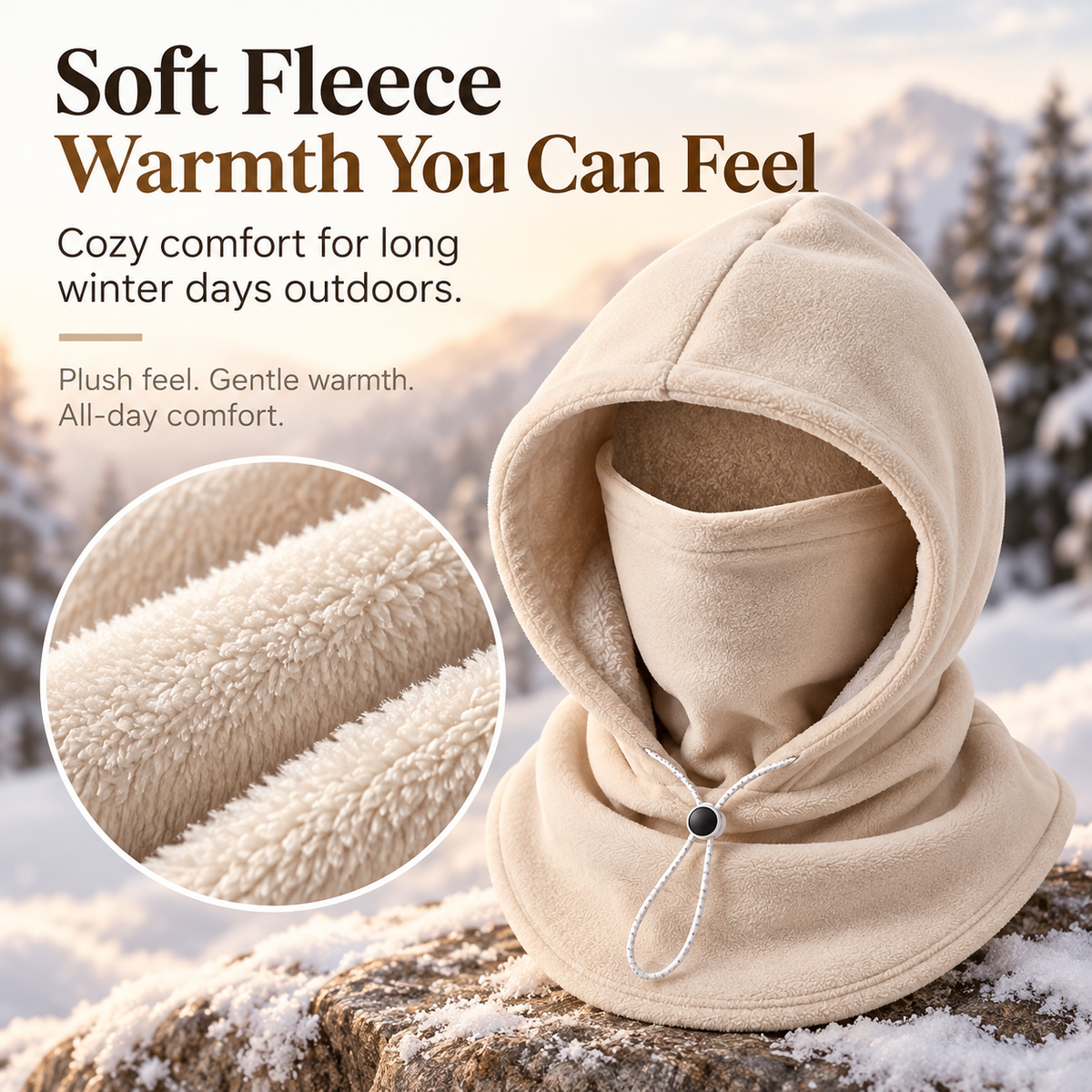 Fleece Balaclava Hood β Full Face & Neck Winter Protection for Outdoor Adventures