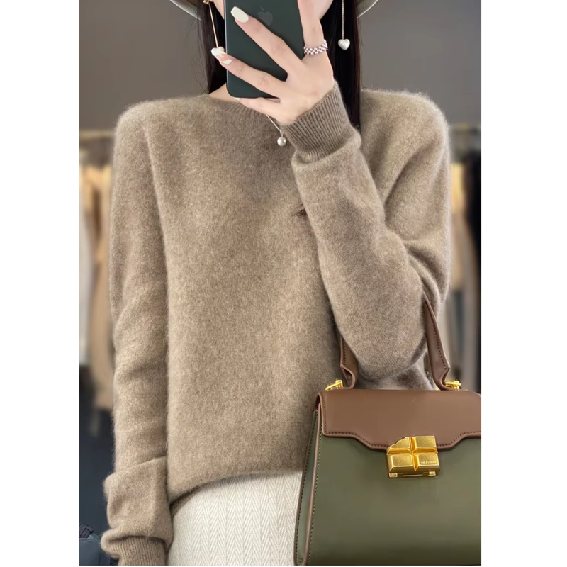 Cashmere Pullover Women's Stylish Round Neck, Soft & Comfortable