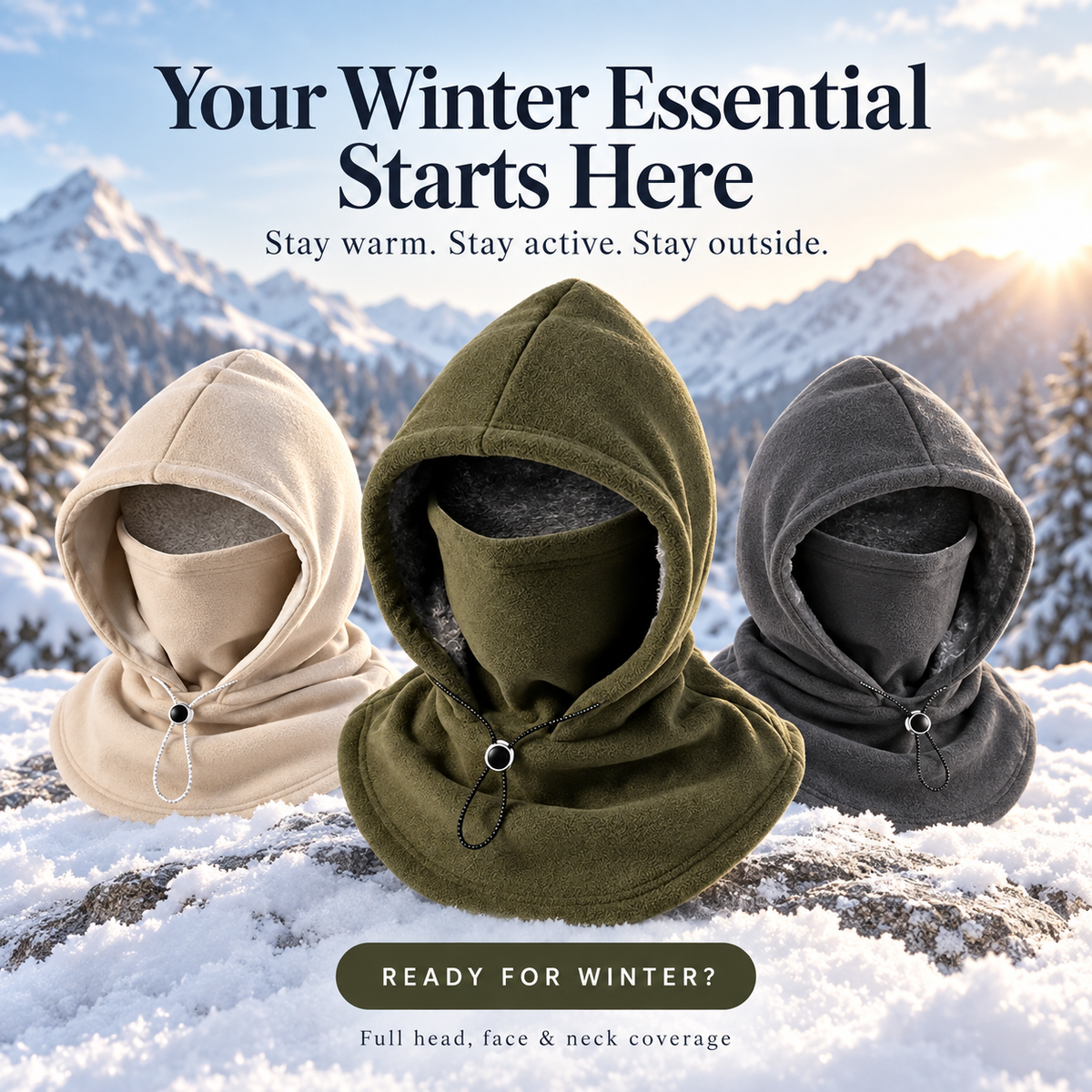 Fleece Balaclava Hood β Full Face & Neck Winter Protection for Outdoor Adventures