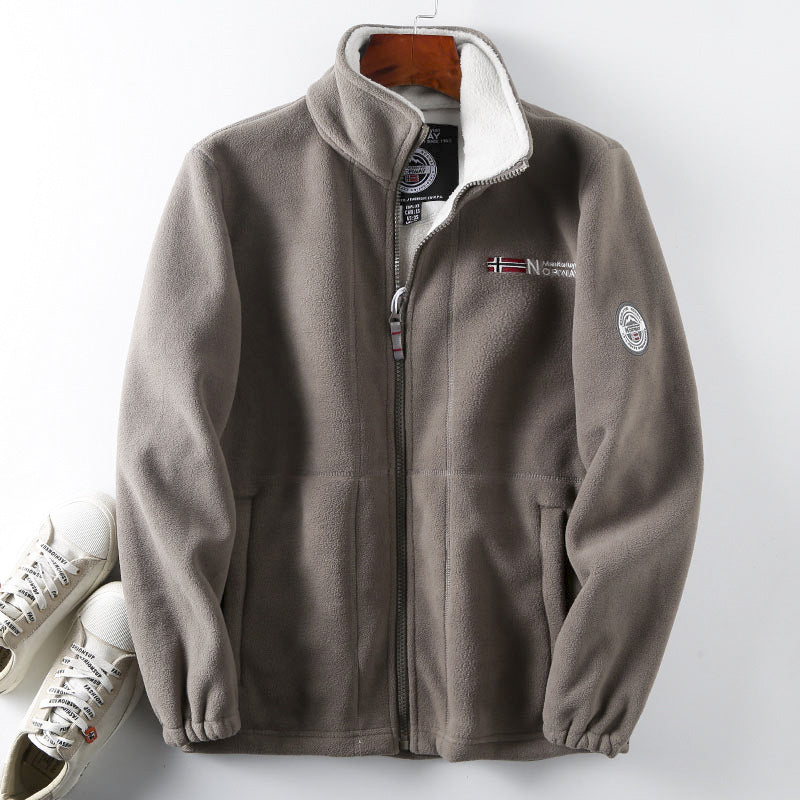 Men's Thick Wool Coat with Plush Lining, Plus Size, Warm and Comfortable for Autumn and Winter