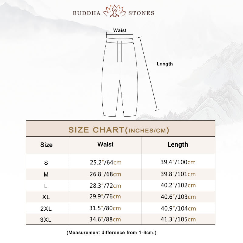 Casual Solid Color Cotton Linen Drawstring Women's Pants With Pockets
