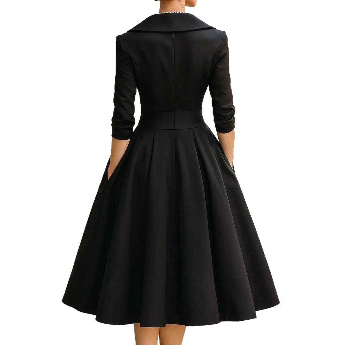 Vivienne Wrap Shawl Collar Midi Dress