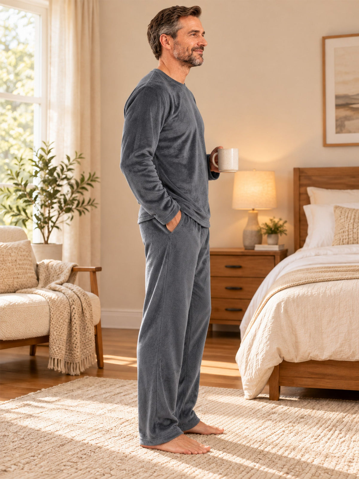 Men's Cozy Thermal Velvet Pajama Set