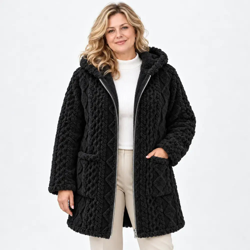 Women's Zip-Up Cardigan, Smooth Material, Reversible and Plush, Casual Style, Ideal for Autumn and Winter