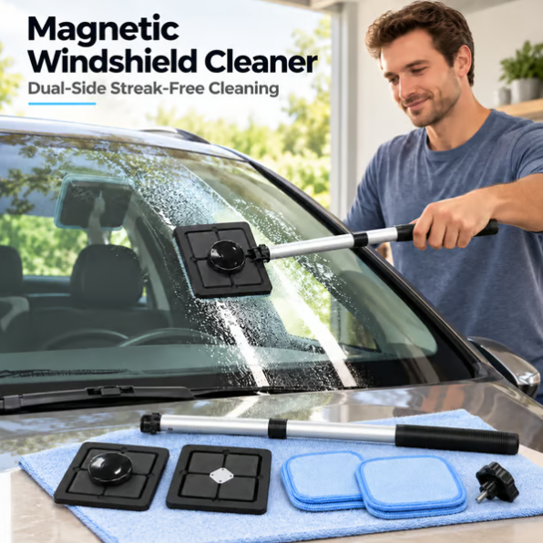 Magnetic Car Window Cleaner with Double-Sided Magnet