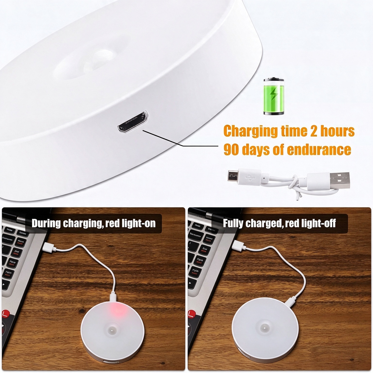 6 Pcs Motion Sensor Light, Rechargeable Night Light