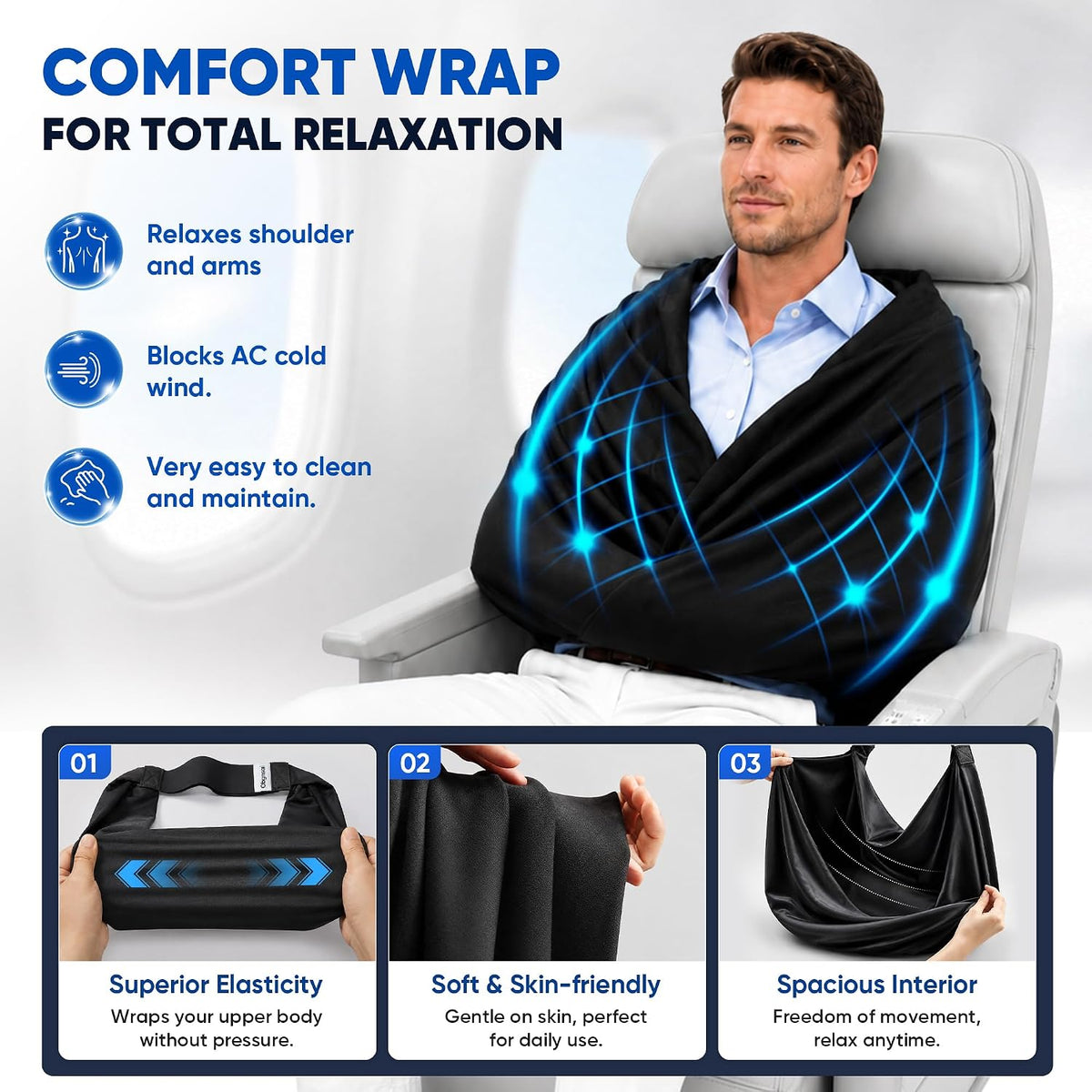 3-in-1 Airplane Sleep Support System - Carry On-Friendly Travel Bedding Accessory Set