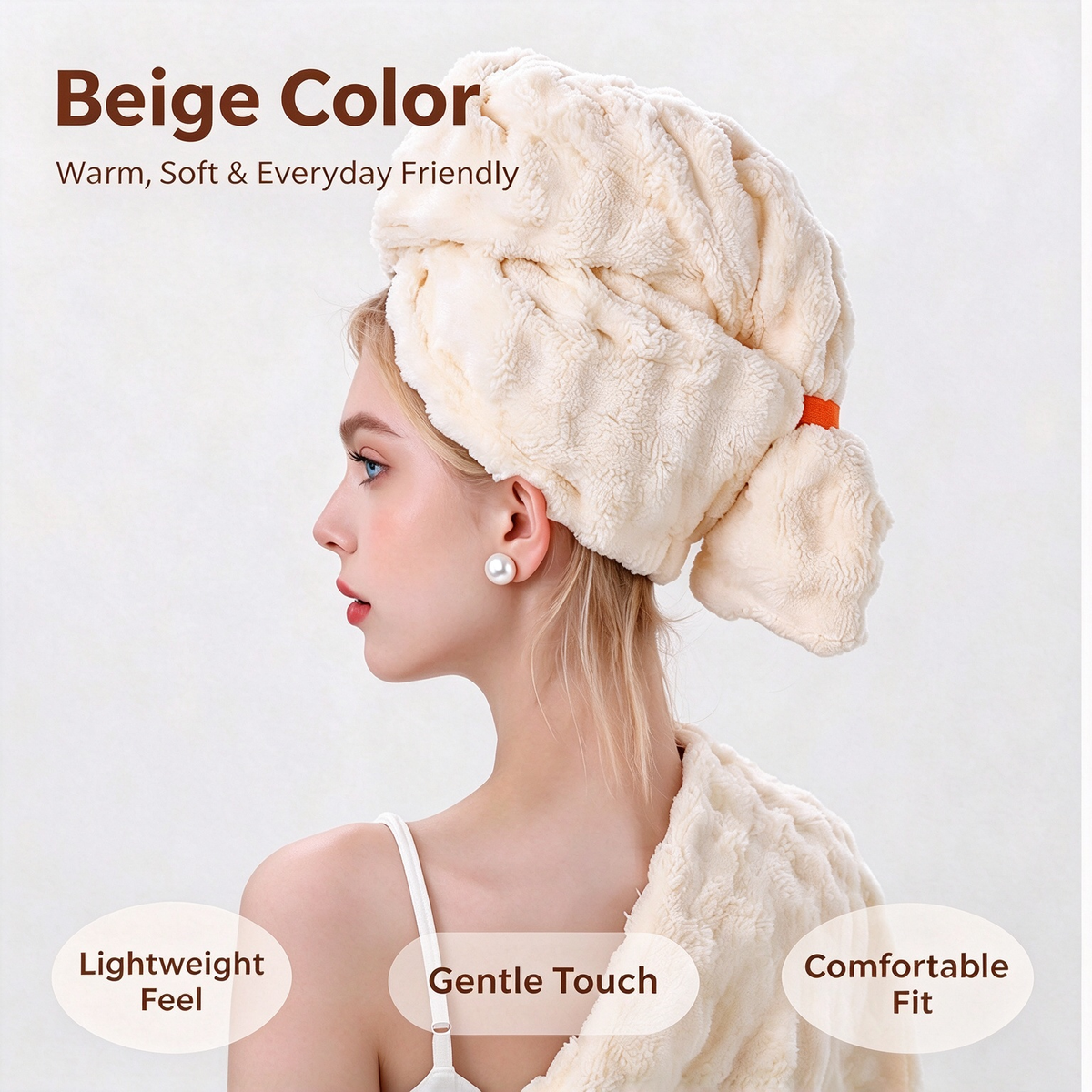 Extra-Thick Microfiber Hair Drying Towel Cap, Super Absorbent Quick-Dry Hair Wrap for Wet Hair