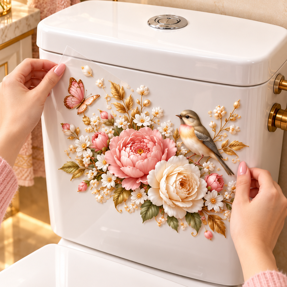 Animal & Floral Toilet Decals β 5 Charming Designs for Elegant Bathroom Decor