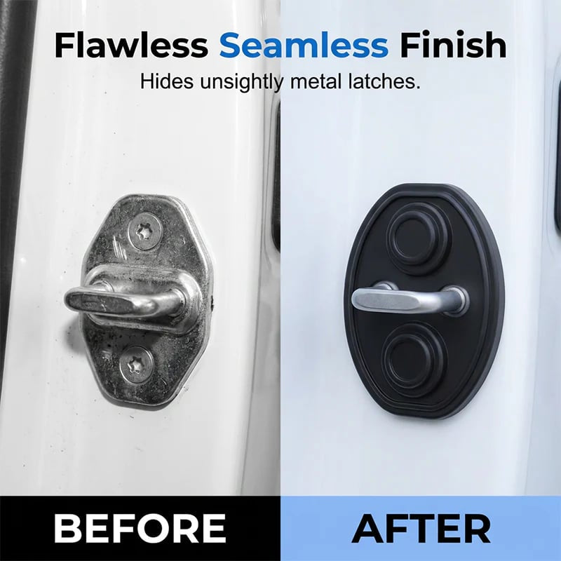 Car Door Lock Cover β Noise-Dampening & Rust-Proof Striker Protector