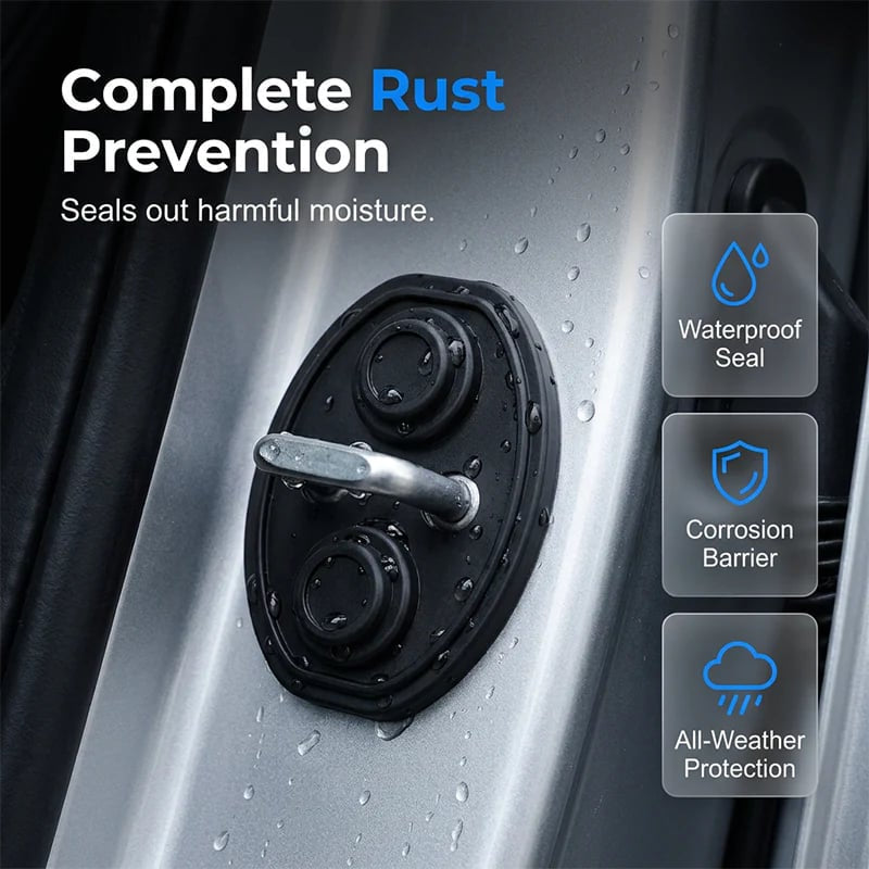 Car Door Lock Cover β Noise-Dampening & Rust-Proof Striker Protector