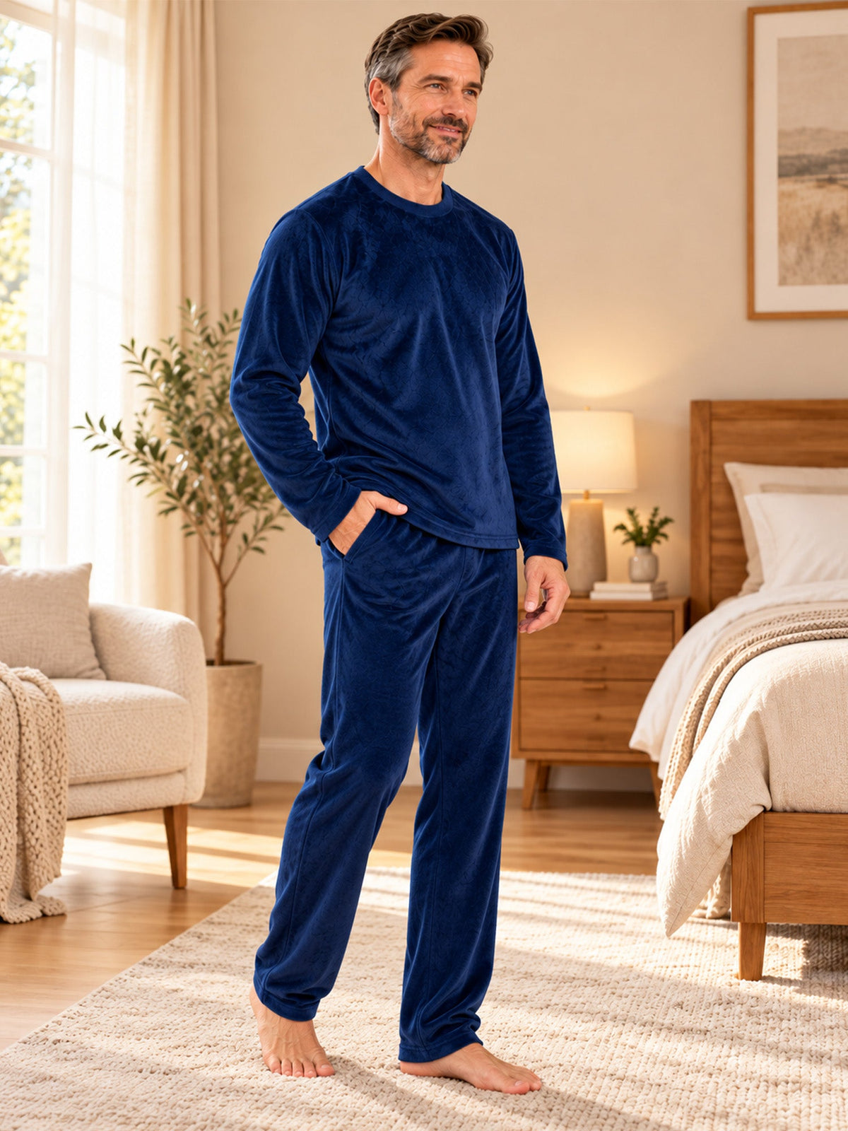 Men's Cozy Thermal Velvet Pajama Set