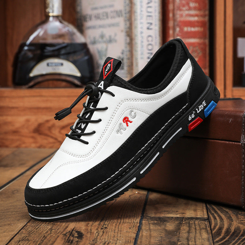 Men's Business Casual Shoes Made from Waterproof and Stain-Resistant Leather with Soft Sole for Enhanced Comfort