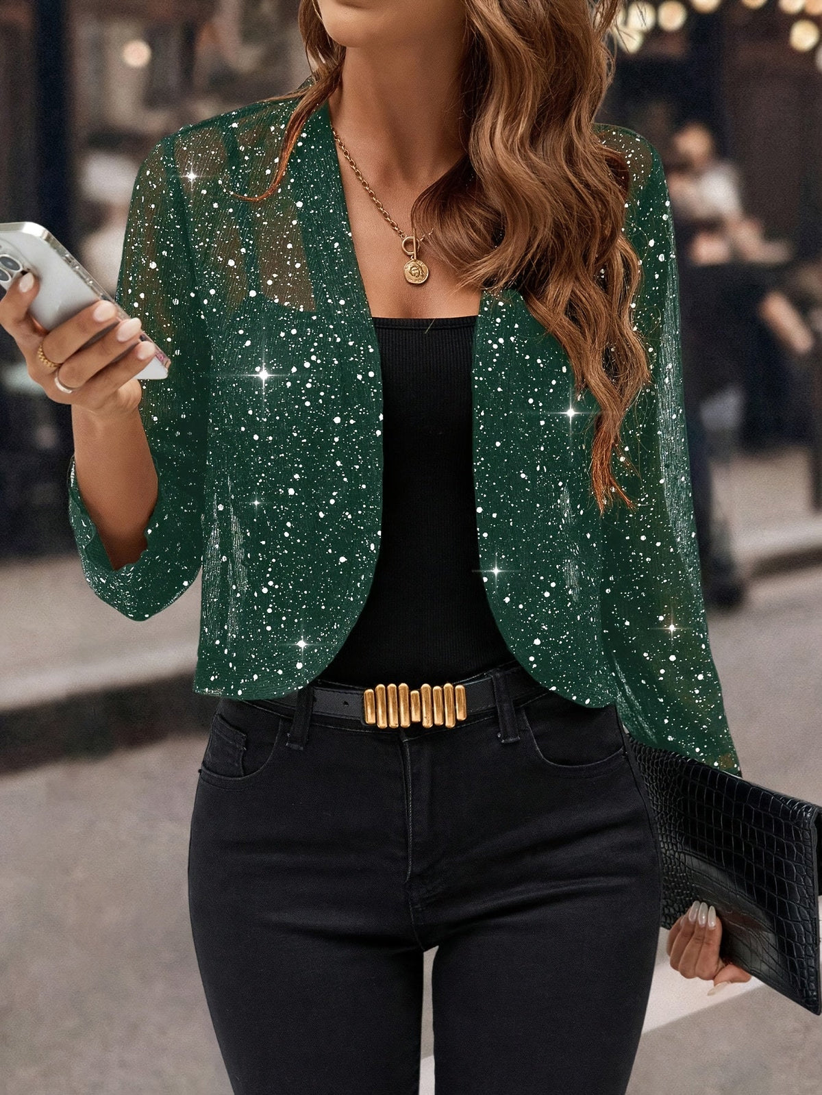 Shimmer Cropped Jacket