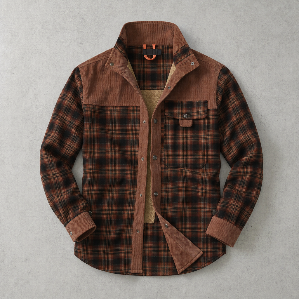 Brunico Check-Flannel Sherpa-Lined Field Overshirt