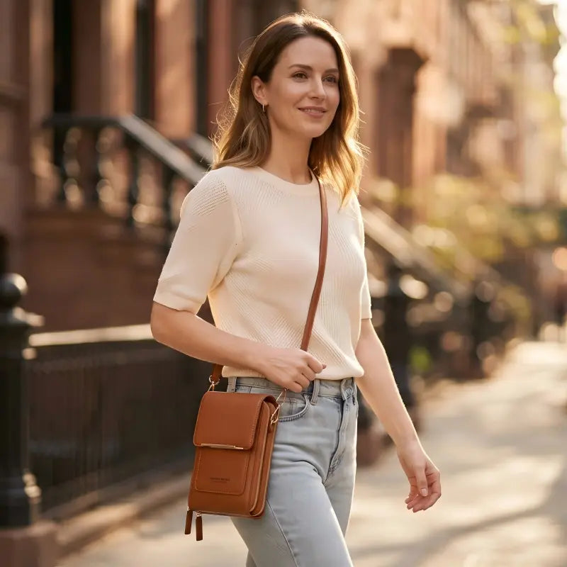 Trendy Minimalist Elegant Touchscreen Crossbody Phone Wallet