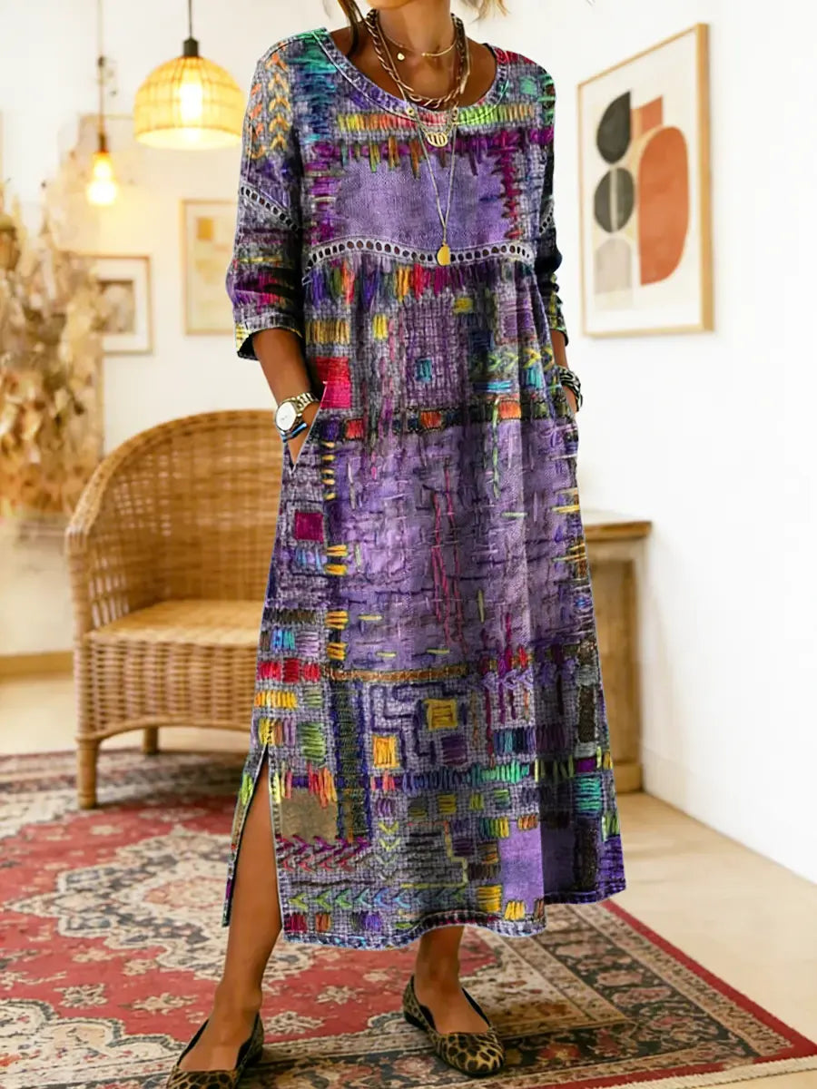 Manuela Dress with Ethnic Patchwork