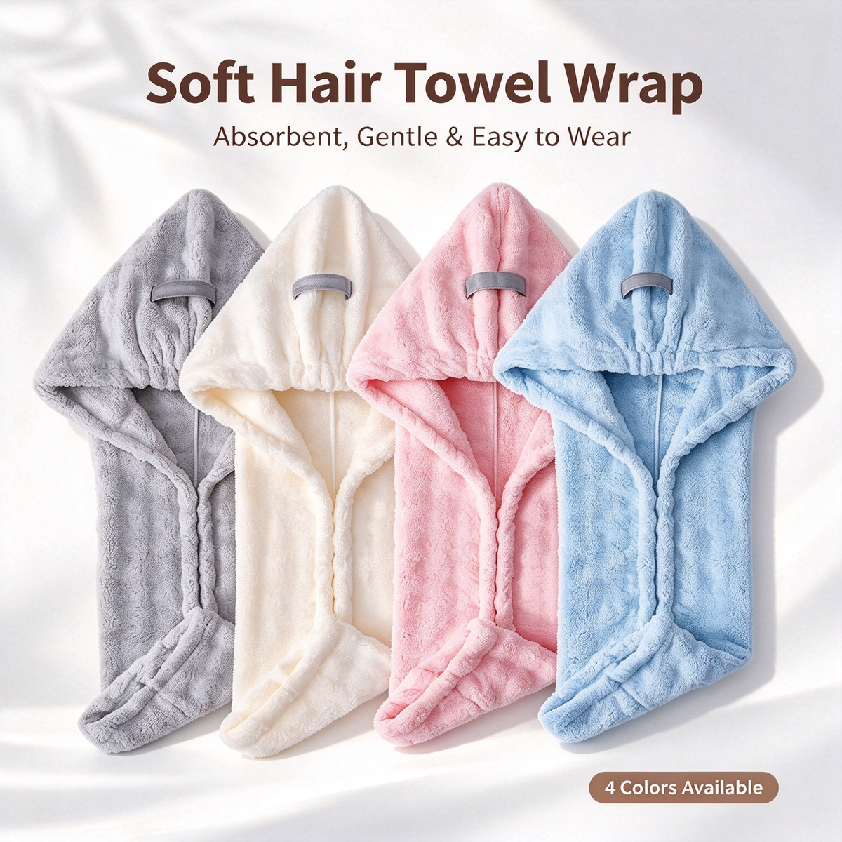 Extra-Thick Microfiber Hair Drying Towel Cap, Super Absorbent Quick-Dry Hair Wrap for Wet Hair