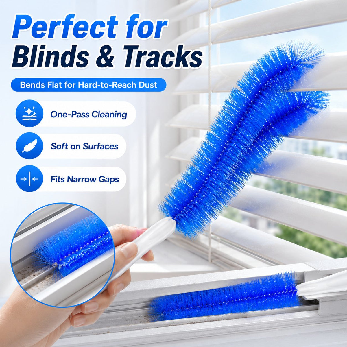 Bendable Microfiber Head, Reusable Dust Remover