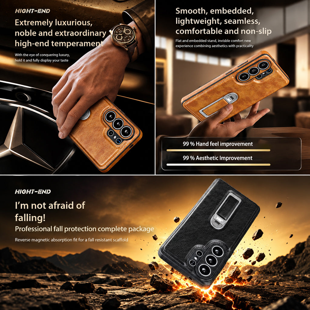 Premium Leather Stand Galaxy Phone Case