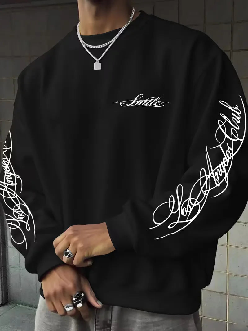Sweatshirt with White Script Lettering