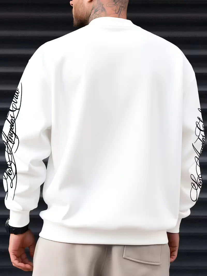 Sweatshirt with White Script Lettering