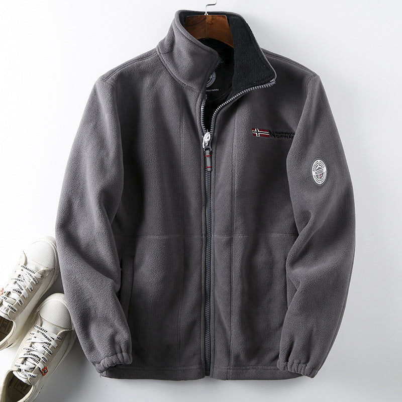 Men's Thick Wool Coat with Plush Lining, Plus Size, Warm and Comfortable for Autumn and Winter