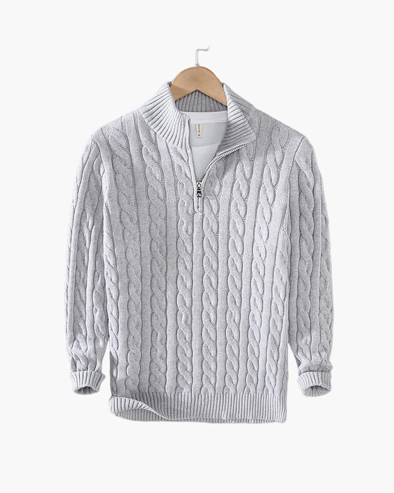 Zipped Cable Sweater