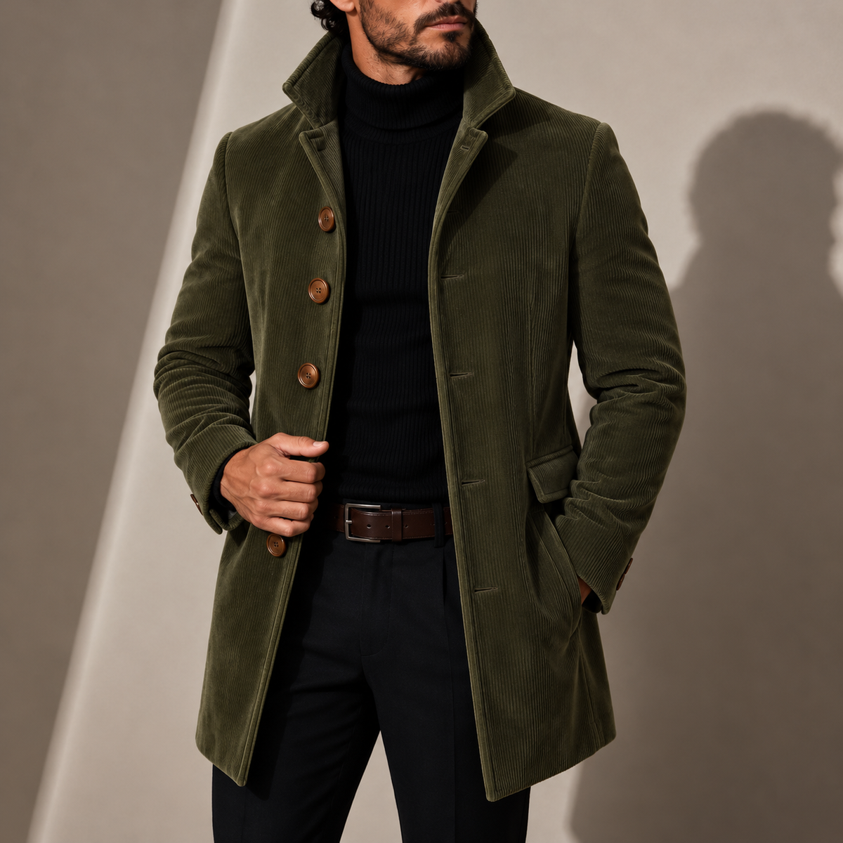 Men's Stand Collar Coat – Tailored Winter Coat