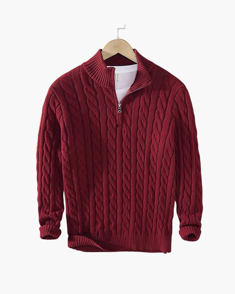 Zipped Cable Sweater