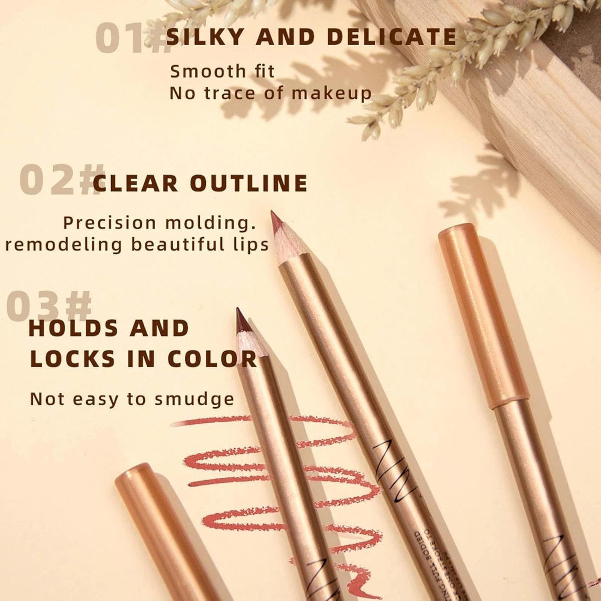 12 Pcs Matte Lip Liner Set with Sharpener, Blendable Lip Pencil