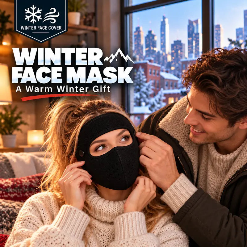Winter Face Mask with Detachable Goggles, Windproof Thermal Fleece Lined Full Face Cover