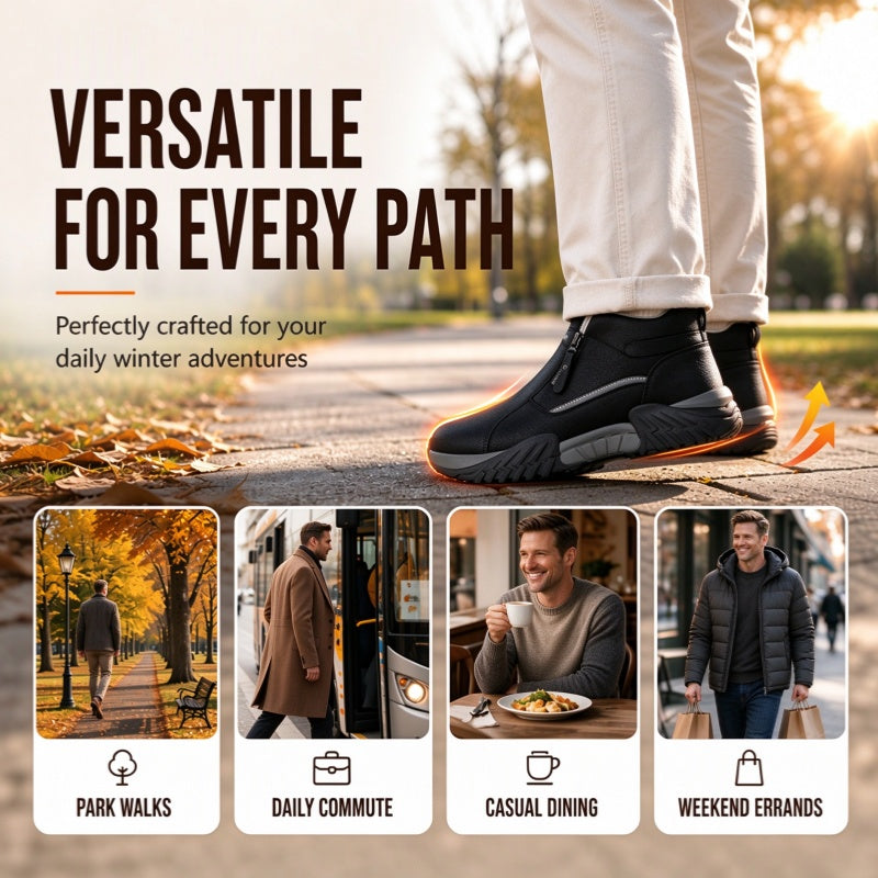 Men's Warm Fleece-Lined Winter Ankle Boots
