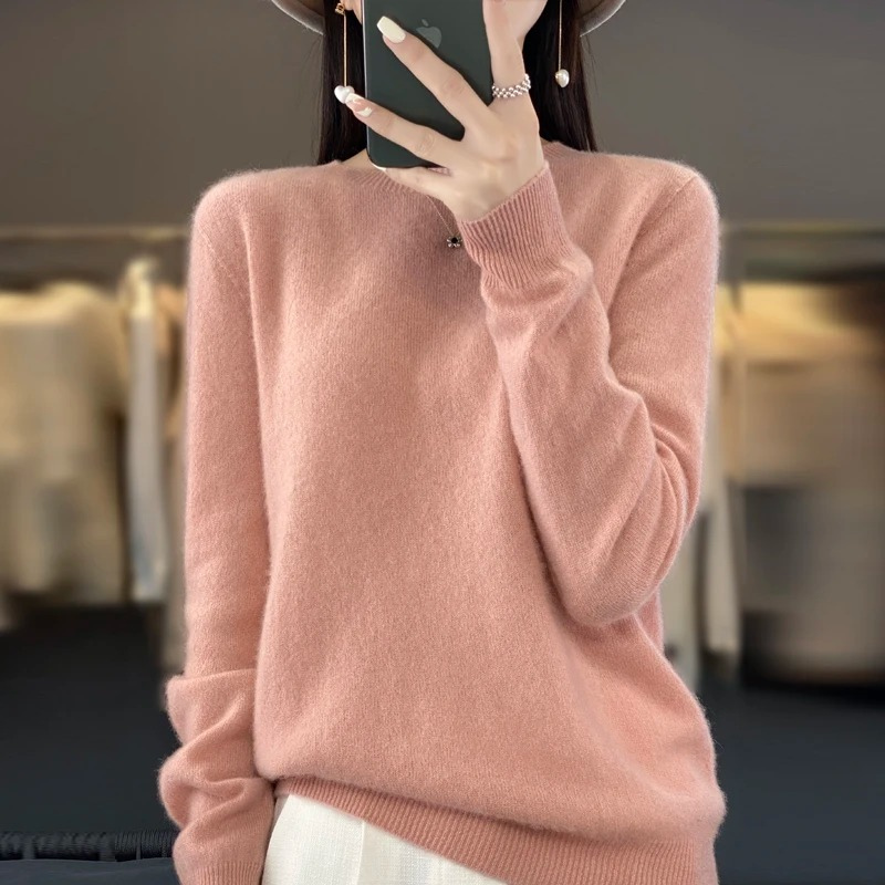 Cashmere Pullover Women's Stylish Round Neck, Soft & Comfortable