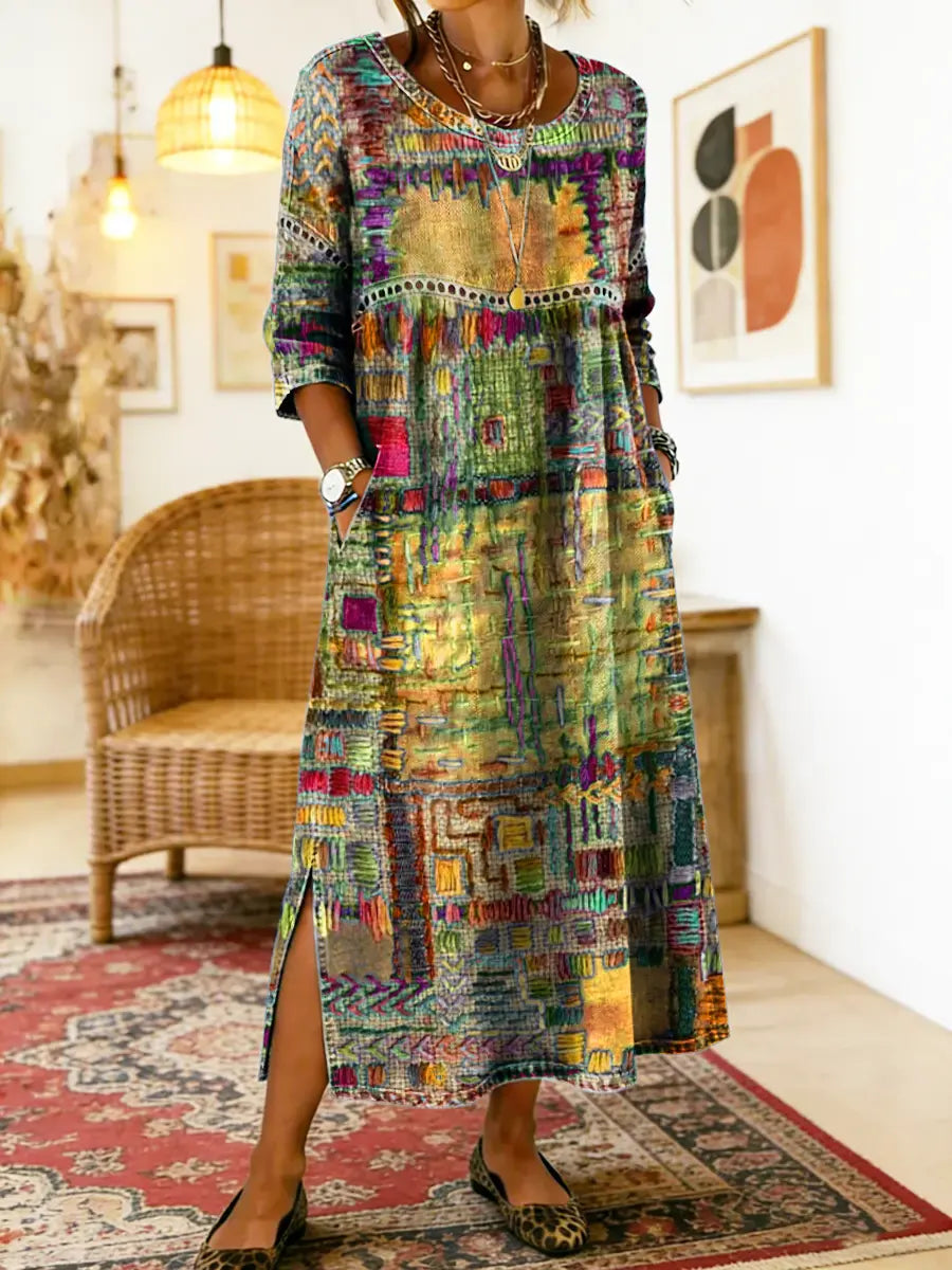 Manuela Dress with Ethnic Patchwork