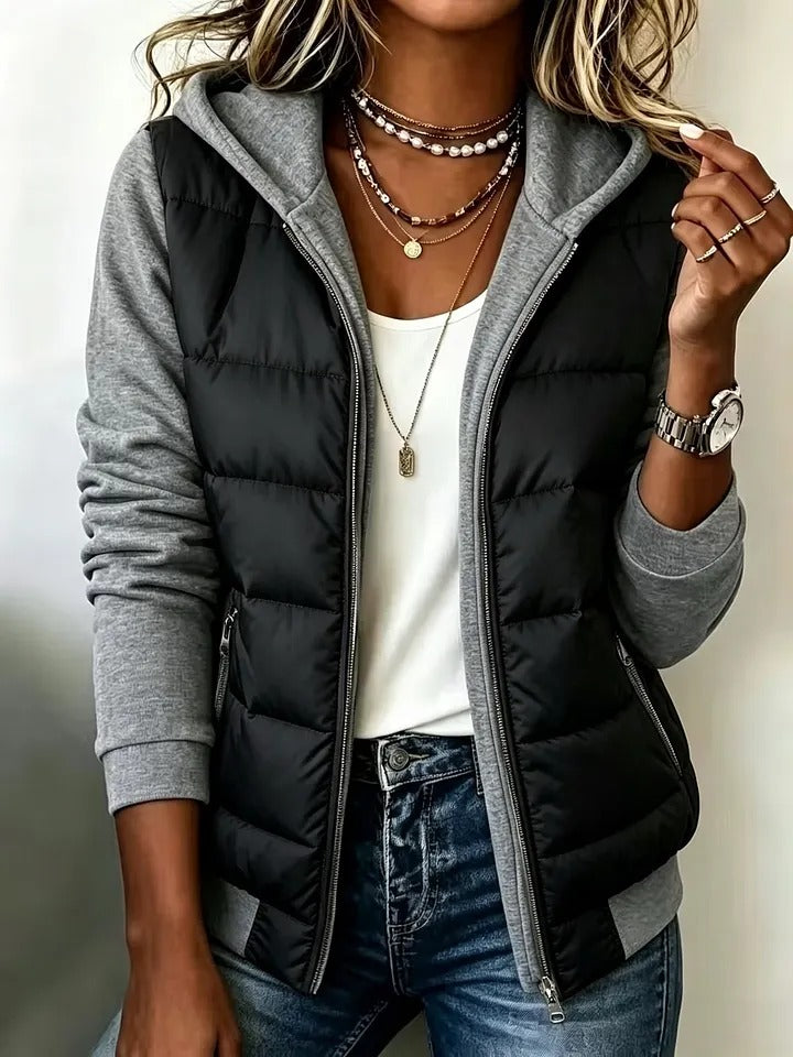 Women's Hooded Color-Block Jacket